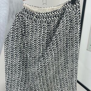 Black and White Patterned Women's Skirt